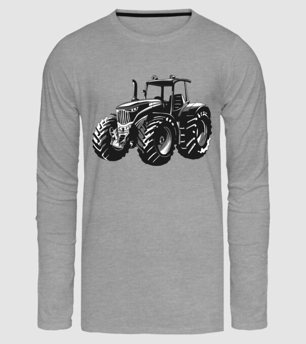 Tractor model gri pe tricou