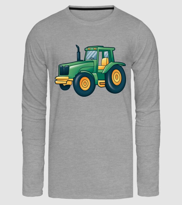 Desen Tractor model gri pe tricou