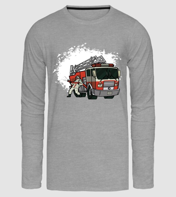 Pompier în acțiune model gri pe tricou