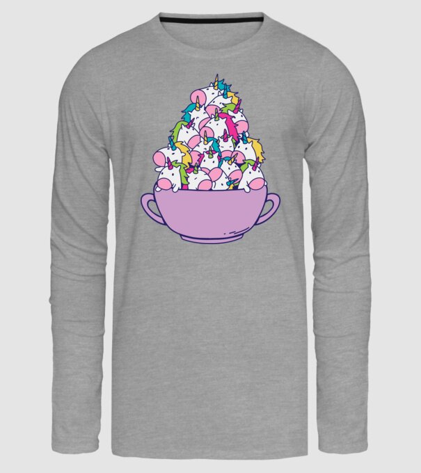 Bol Unicorn model gri pe tricou
