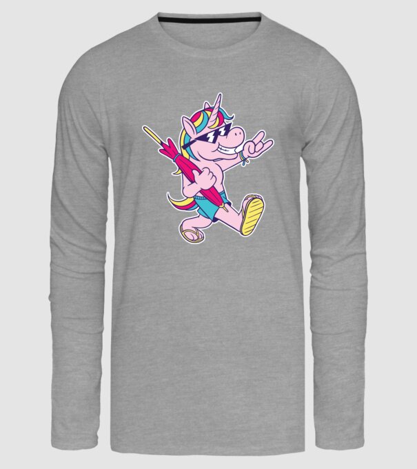 Unicorn În vacanță model gri pe tricou