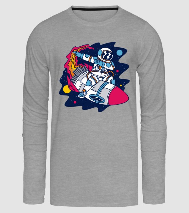 Astronaut DAB model gri pe tricou