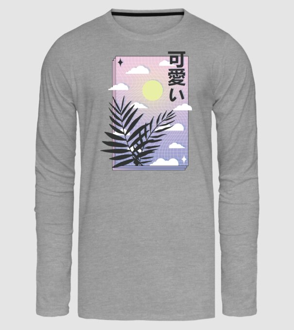Vaporwave Val model gri pe tricou