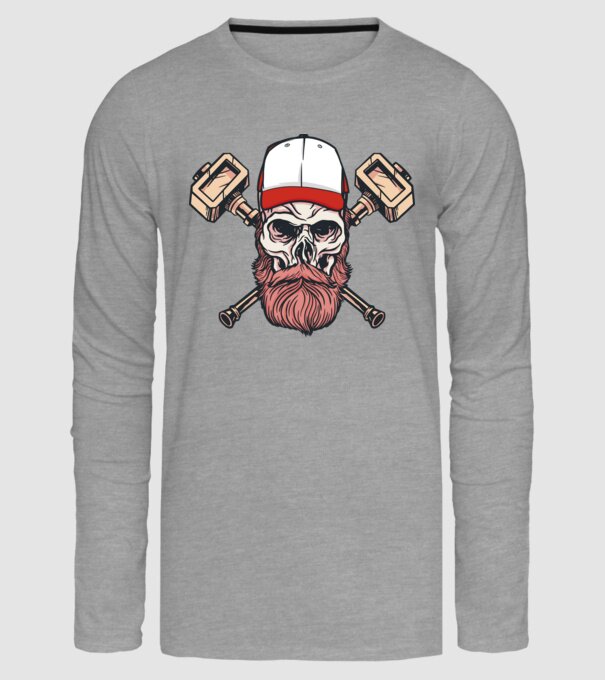 Craniu Viking model gri pe tricou