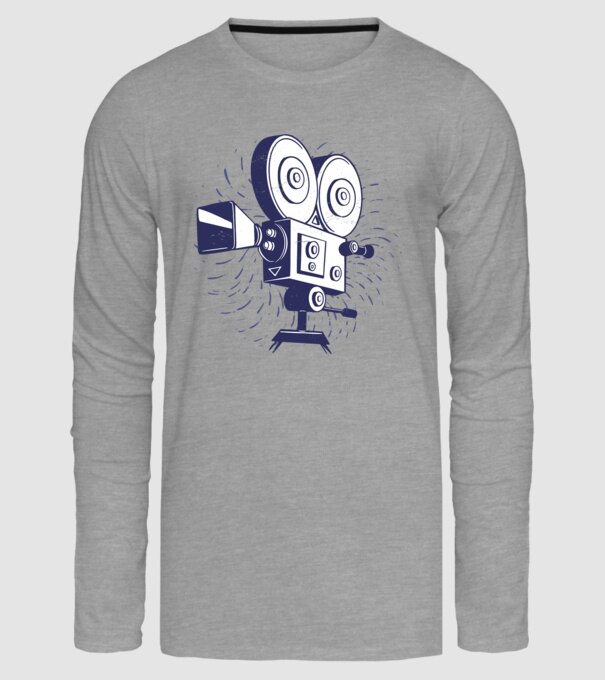 Camera video retro Vintage model gri pe tricou