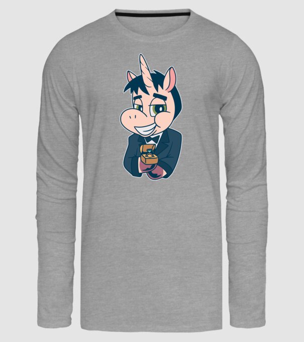 Mire unicorn model gri pe tricou