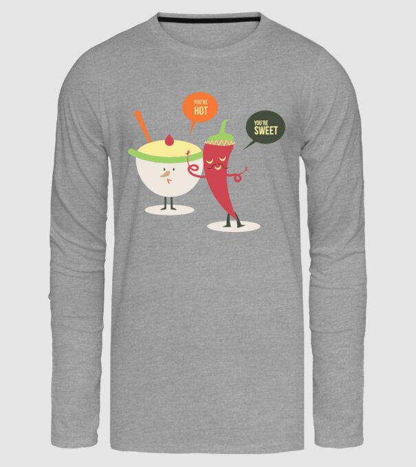 You are hot - You are sweet model gri pe tricou