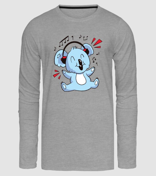 Koala iubitor de muzică model gri pe tricou