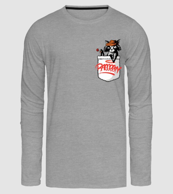 Raton de buzunar model gri pe tricou