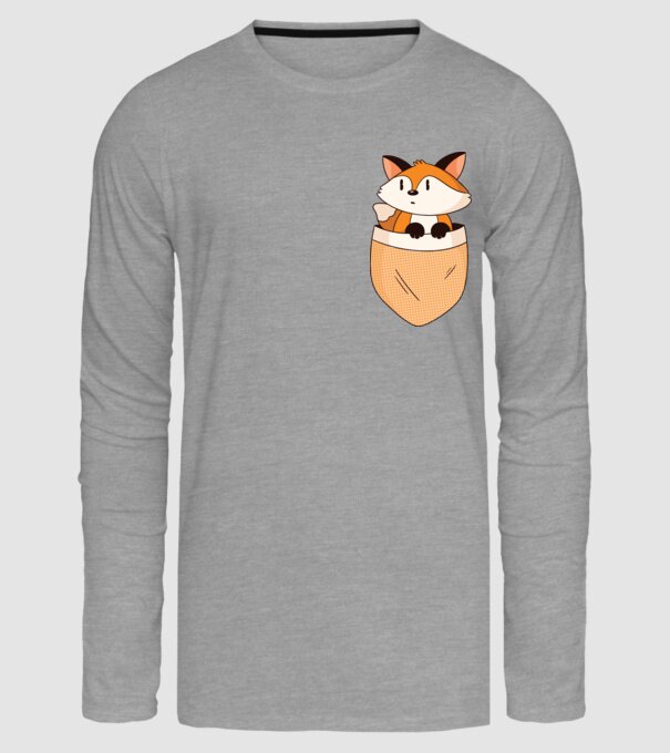Vulpe de buzunar model gri pe tricou