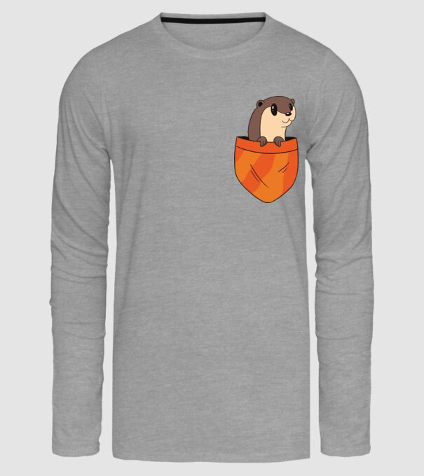 Vidra de buzunar model gri pe tricou