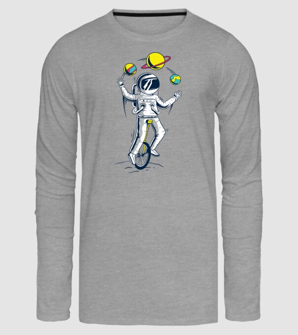 Jongler Astronaut model gri pe tricou