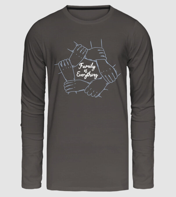 Familia este totul model gri închis pe tricou