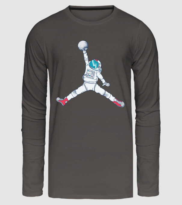 Air Astronaut tricou astronaut model gri închis pe tricou