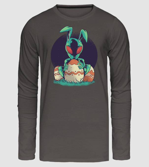 Paște Alien model gri închis pe tricou