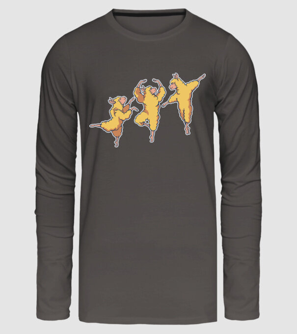 Alpaca Dansatoare model gri închis pe tricou