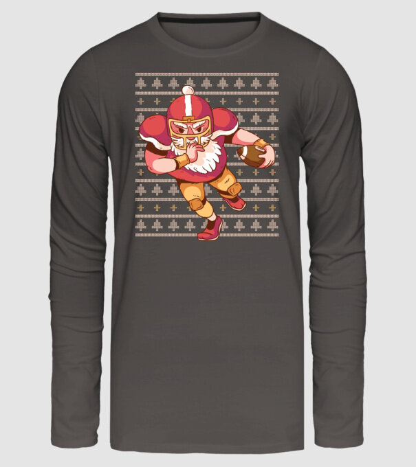 Fotbal american Moș Crăciun Touchdown Touchdown tricou Pulover urât cu model model gri închis pe tricou