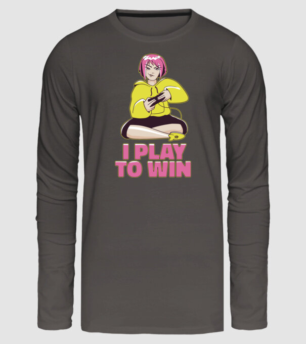 Anime fată Gamer model gri închis pe tricou