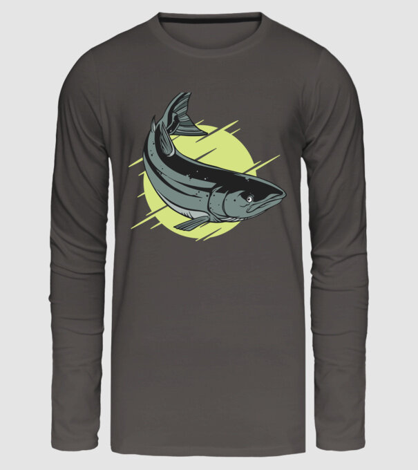 Atlantic Salmon - Somon de Marea Baltică model gri închis pe tricou