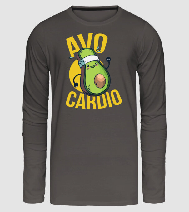 Avo Cardio Antrenament Avocado model gri închis pe tricou