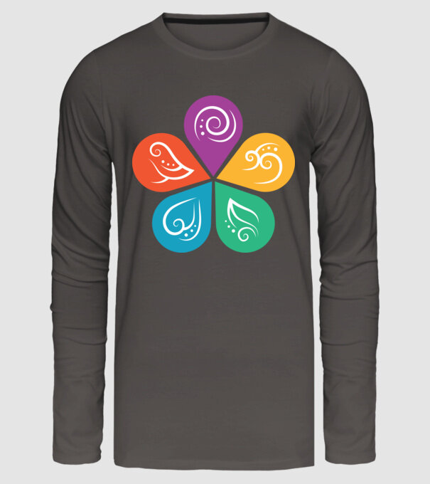 Ayurveda model gri închis pe tricou