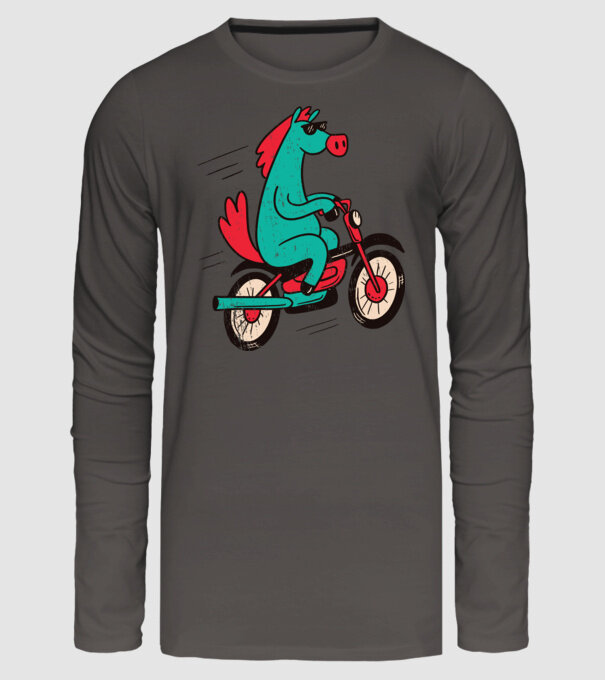 Cal cu bicicletă model gri închis pe tricou