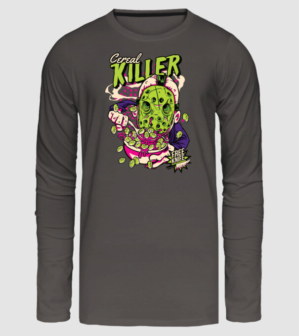 Cereal Killer model gri închis pe tricou