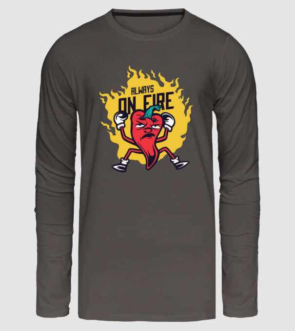 Ardei Chili model gri închis pe tricou