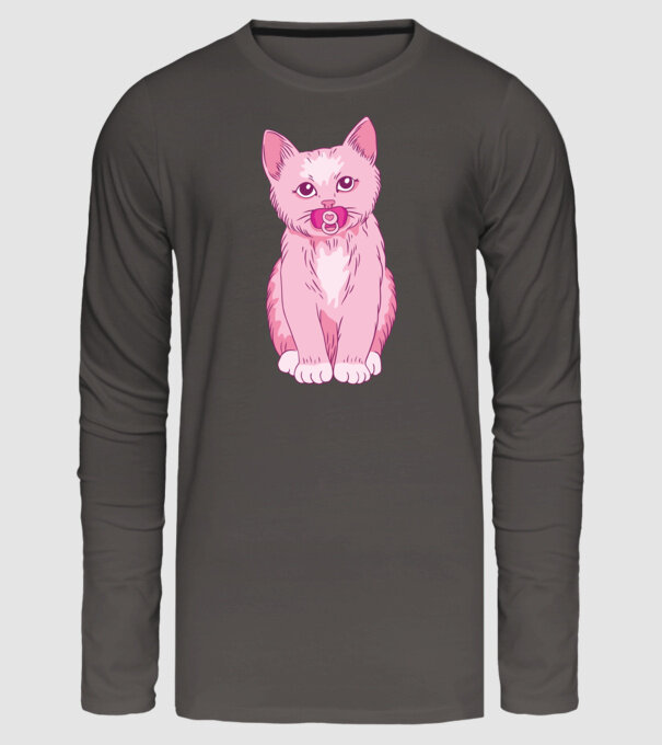 Pisică Baby model gri închis pe tricou