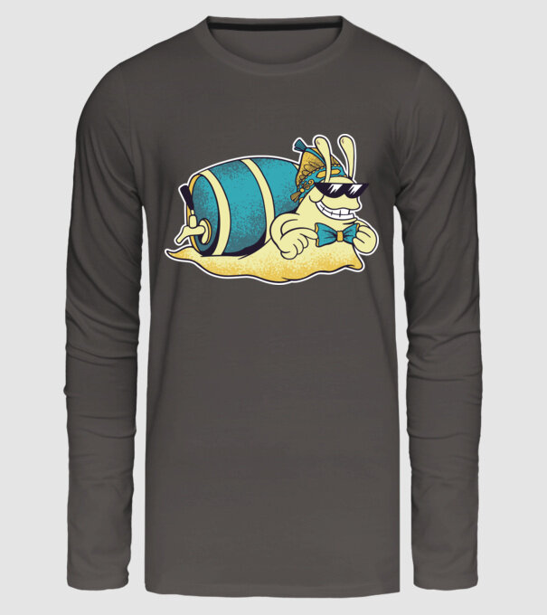 Melc model gri închis pe tricou
