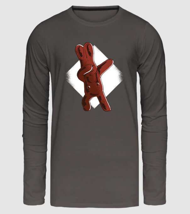 Iepuraș de Ciocolată model gri închis pe tricou