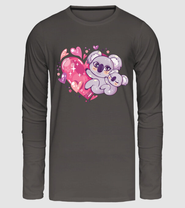 Koala drăguță Anime model gri închis pe tricou
