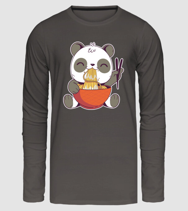 Panda drăguț cu paste model gri închis pe tricou