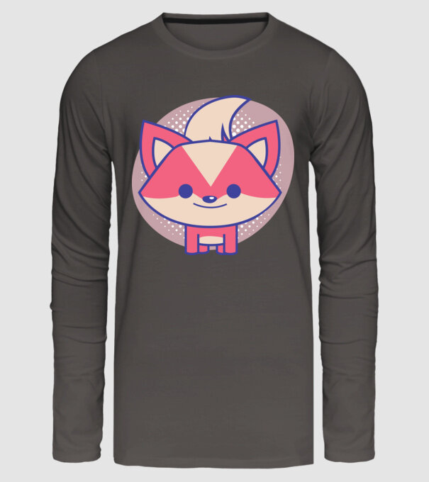 Vulpe drăguță model gri închis pe tricou