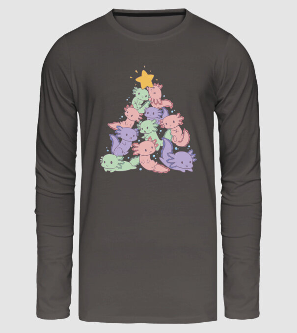 Pom de Crăciun cu monstru drăguț model gri închis pe tricou