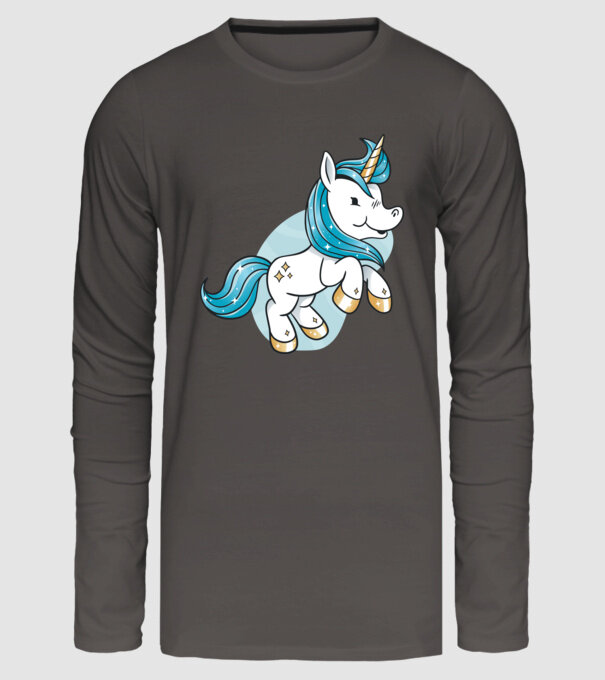 Unicorn drăguț model gri închis pe tricou