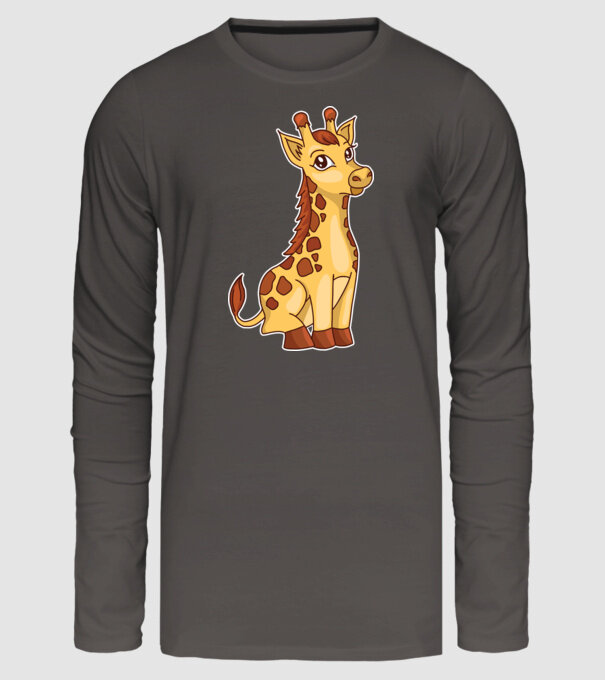 Girafă drăguță model gri închis pe tricou