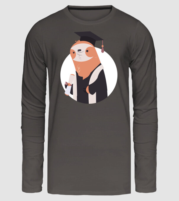 Leneș cu diplomă pentru absolvire model gri închis pe tricou