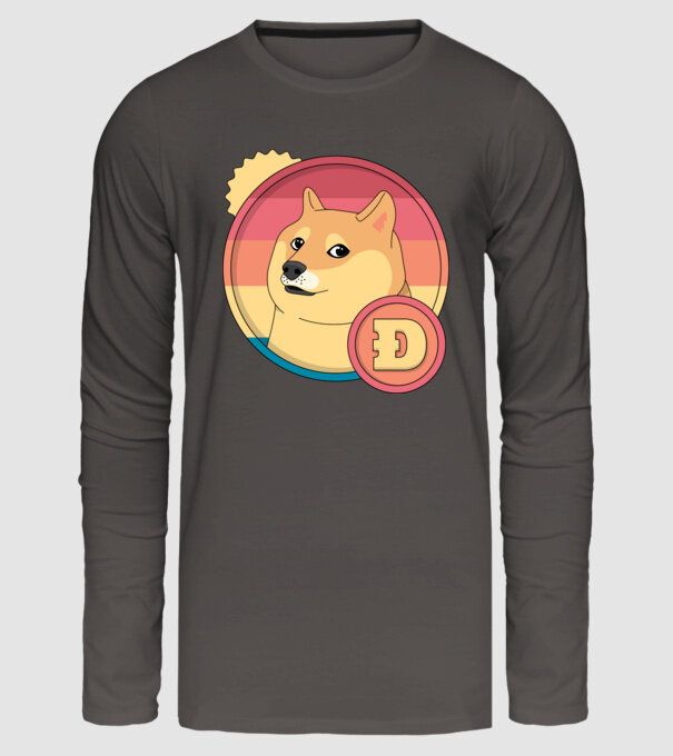 Doge Coin model gri închis pe tricou