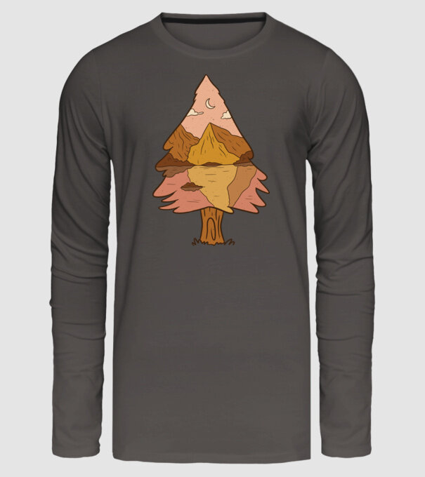 Brad Natură model gri închis pe tricou