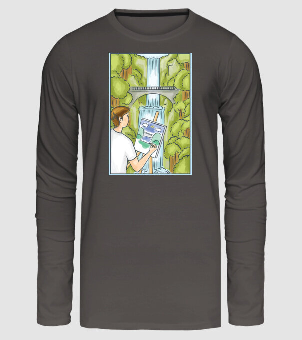 Pictură model gri închis pe tricou