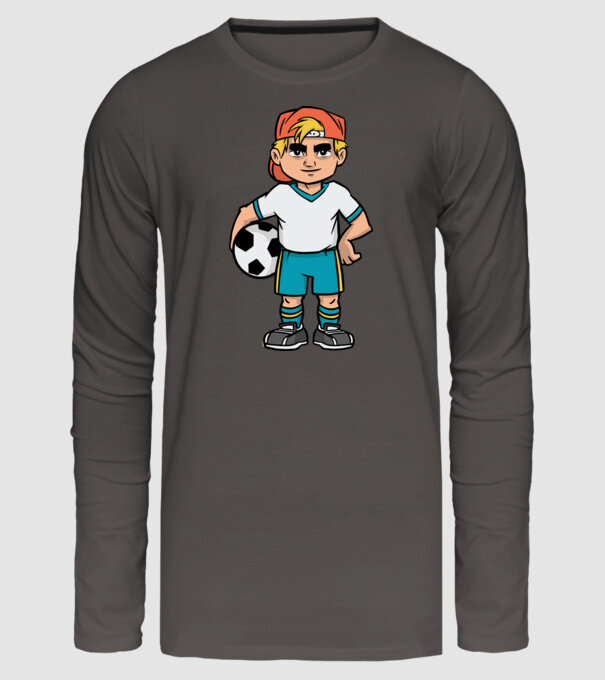Băiat Fotbalist model gri închis pe tricou