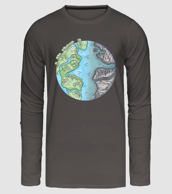 Distrugerea Pământului model gri închis pe tricou
