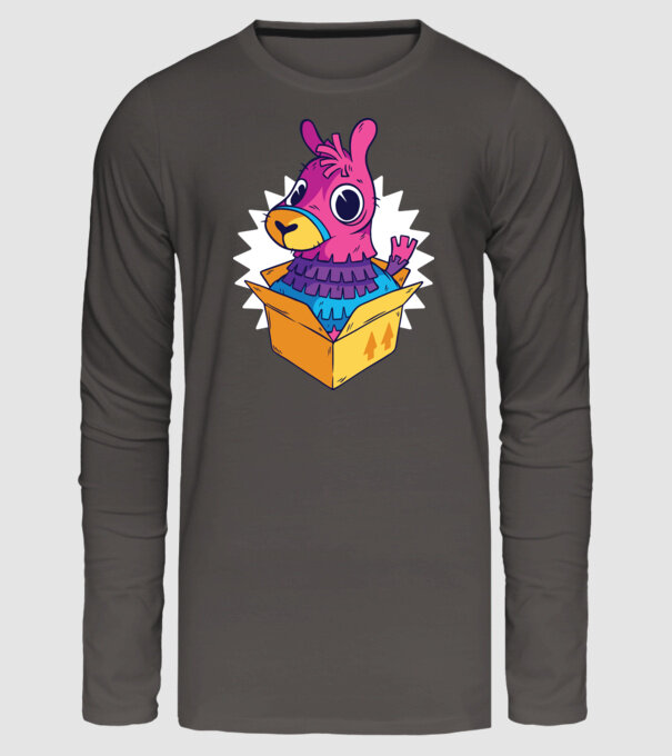 Fortnite Llama model gri închis pe tricou