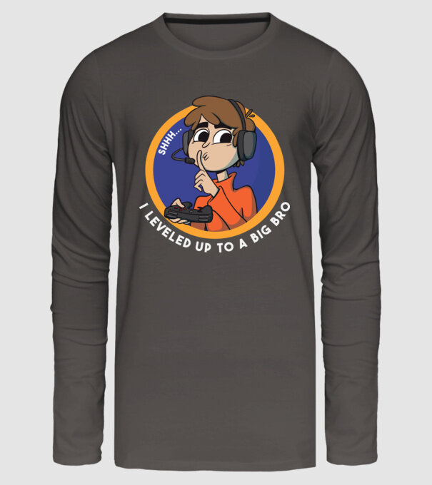 Gamer Frate mai mare model gri închis pe tricou