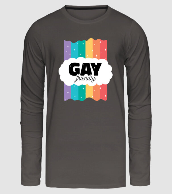 Gay friendly model gri închis pe tricou