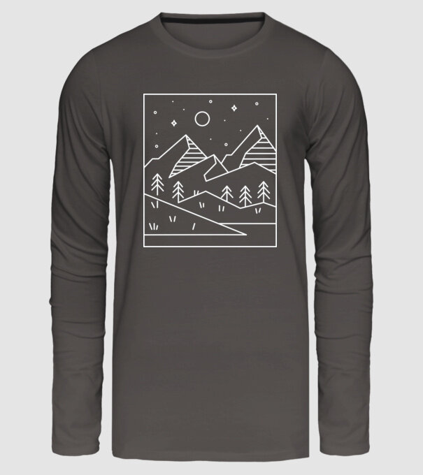 Peisaj geometric model gri închis pe tricou