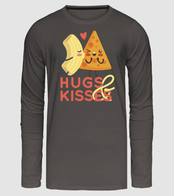 'Hawaii pizza dragoste tricou drăguț Valentine''s Day' model gri închis pe tricou