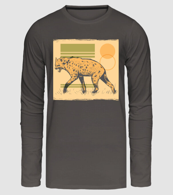 Hienă model gri închis pe tricou