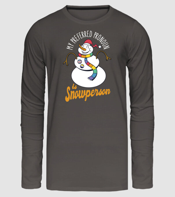 Om de zăpadă model gri închis pe tricou